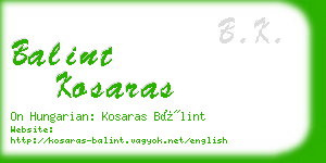 balint kosaras business card